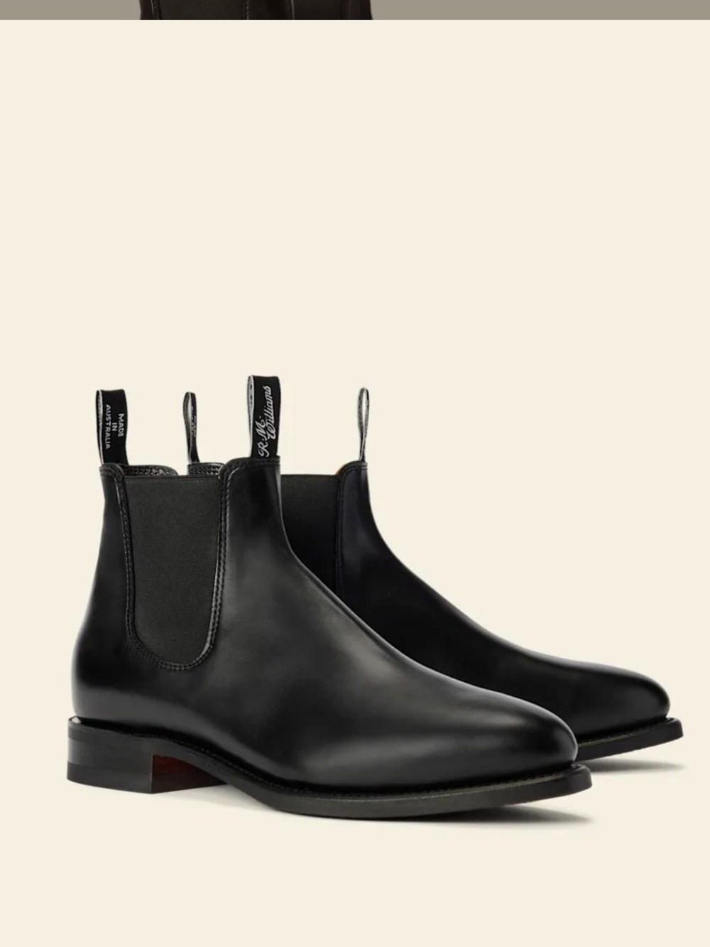 NEW RM. Williams Men Boots Macquarie boot – black pull-up leather